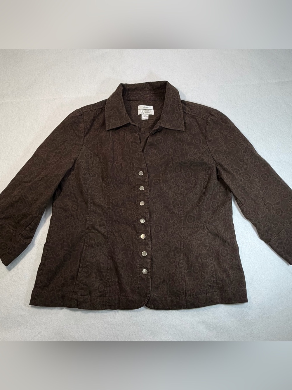 Christopher & Banks Brown Floral Jacket XL